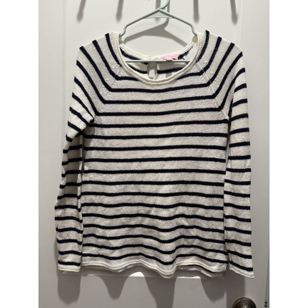 Lilly Pulitzer Sweater Size XS Nautical Quiet Luxury Beach Coastal Cotton stripe